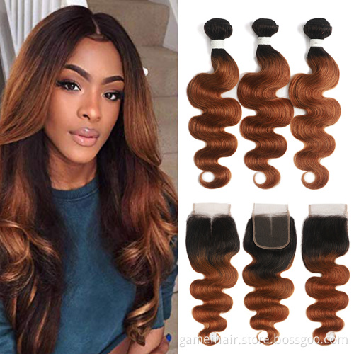 Natural Body Wave Human Hair Cuticle Aligned Virgin Ombre 1b-33 27 30 613 Blonde Raw Indian Virgin Human Hair Weave Bundles
